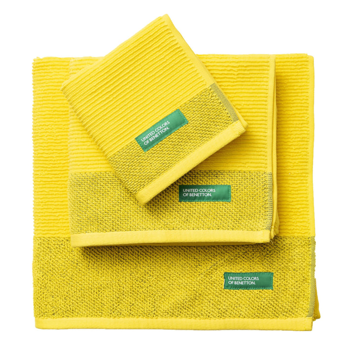 Set 3pcs toallas de baño amarillo benetton