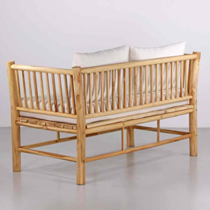 Divanetto da giardino 2 posti in teak con cuscini ecru - Shein