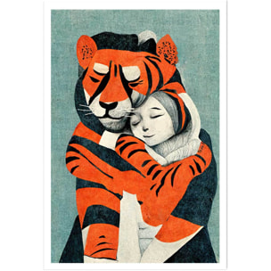 Affiche enfant mon tigre et moi  Affiche seule