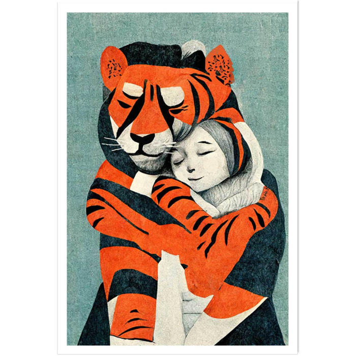 Affiche enfant mon tigre et moi  Affiche seule
