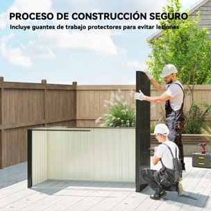 Caseta de Jardín Exterior 1,37 m², 163x90x179 cm, Cobertizo de Jardín Exterior Metálico con Puerta con Pestillo y Ranuras de Ventilación, para Almacenamiento de Herramientas, Gris Oscuro