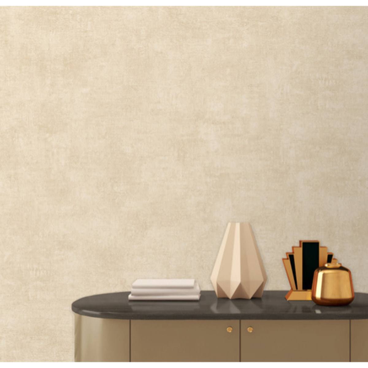 Papier peint uni effet toile lin beige sable