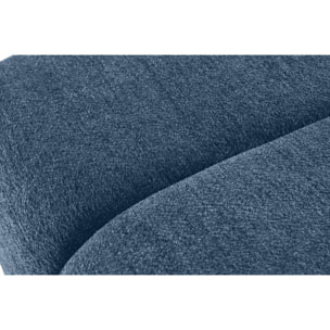Curtis - canapé d'angle droit 4 places en tissu texturé - Bleu