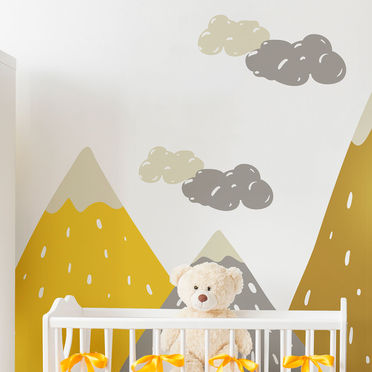 Stickers muraux enfants - Décoration chambre bébé - Autocollant Sticker mural géant enfant montagnes scandinaves GOPIKA