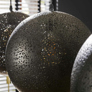 Suspension de table 3 globes métalliques ajourés RALF