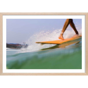 Affiche photo pas croisé hossegor beach Affiche + cadre en bois - Chêne