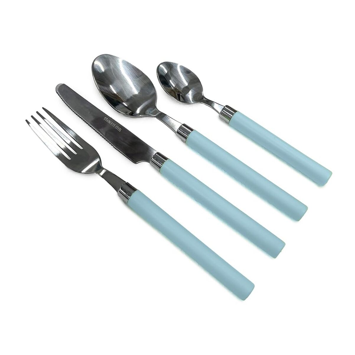 Set 24 Posate in Acciaio Inox 18/10, lavabile in lavastoviglie, design materico, Intrecci