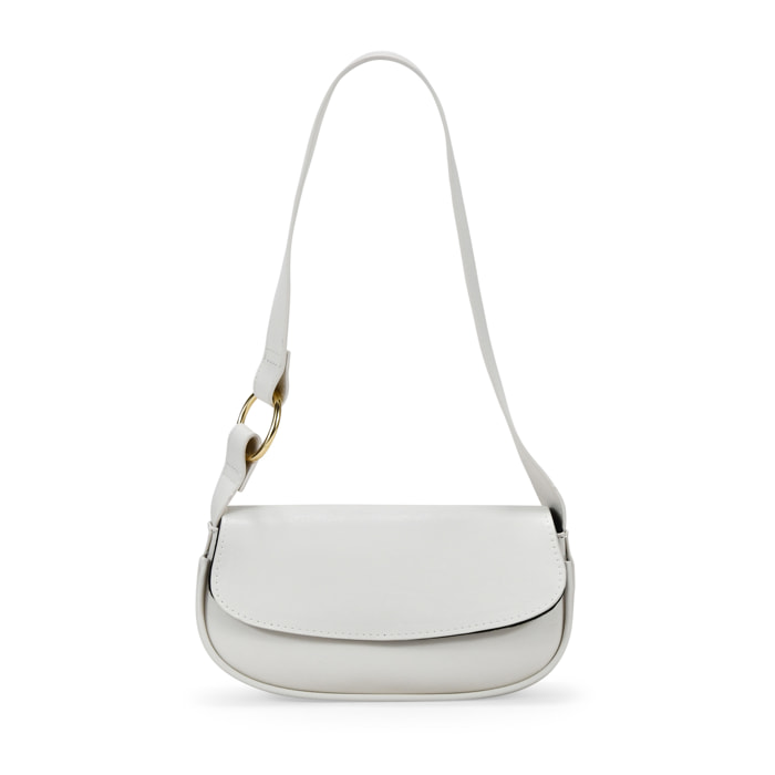 Bolso mini blanco de hombro con solapa