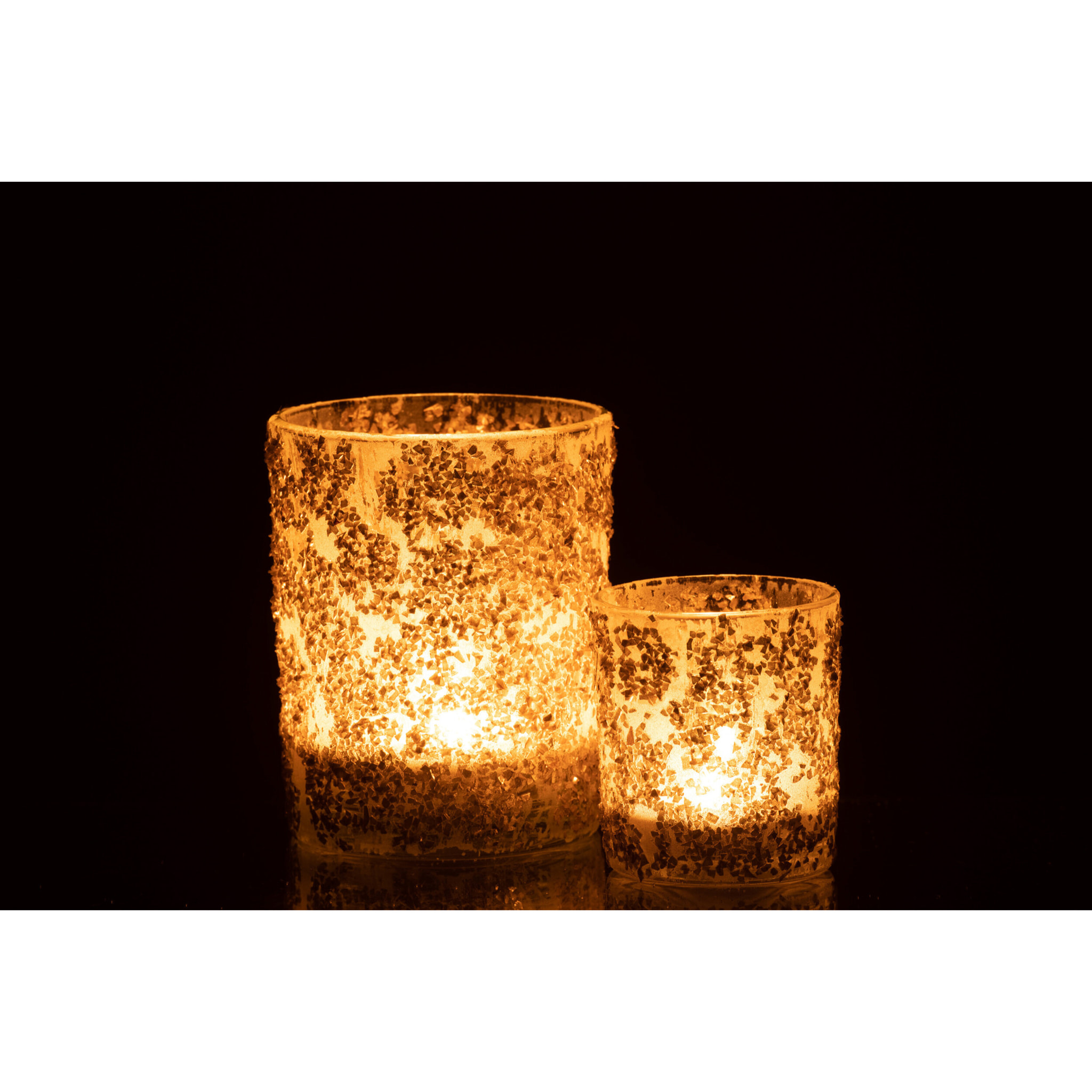 J-Line photophore Paillettes - verre - champagne - large