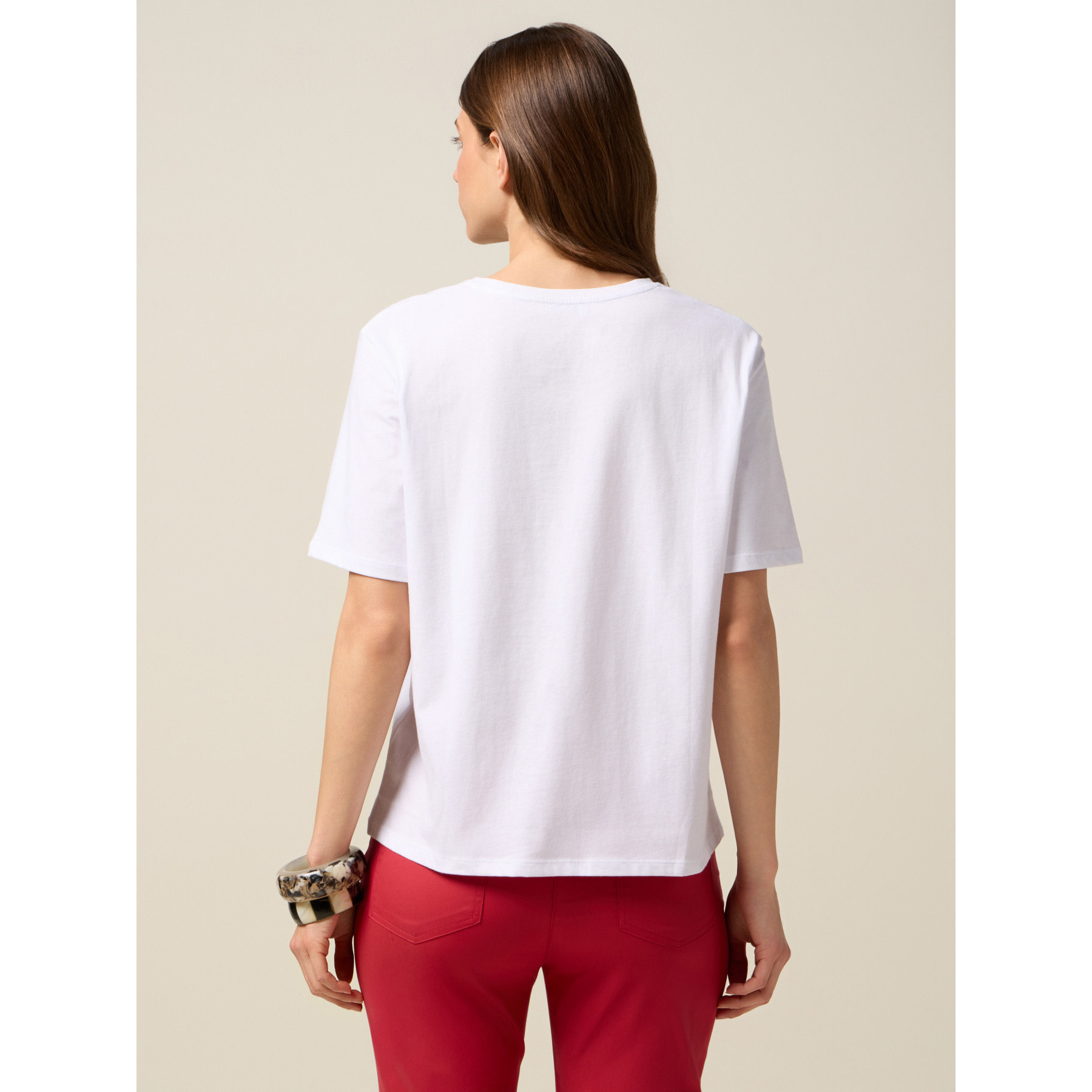 Oltre - Camiseta de punto jersey con estampado - Verde