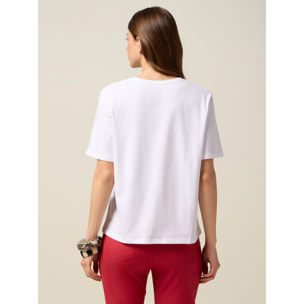 Oltre - Camiseta de punto jersey con estampado - Verde