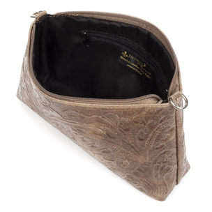 Martia Borsa a tracolla Donna. Pelle autentica Camoscio Inciso Arabesco