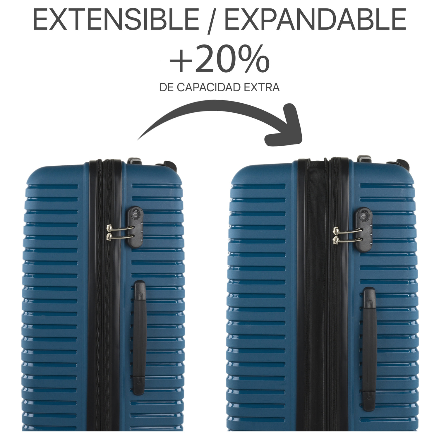 Juego De Maletas Rígidas Pp Itaca Glasgow Petroleo