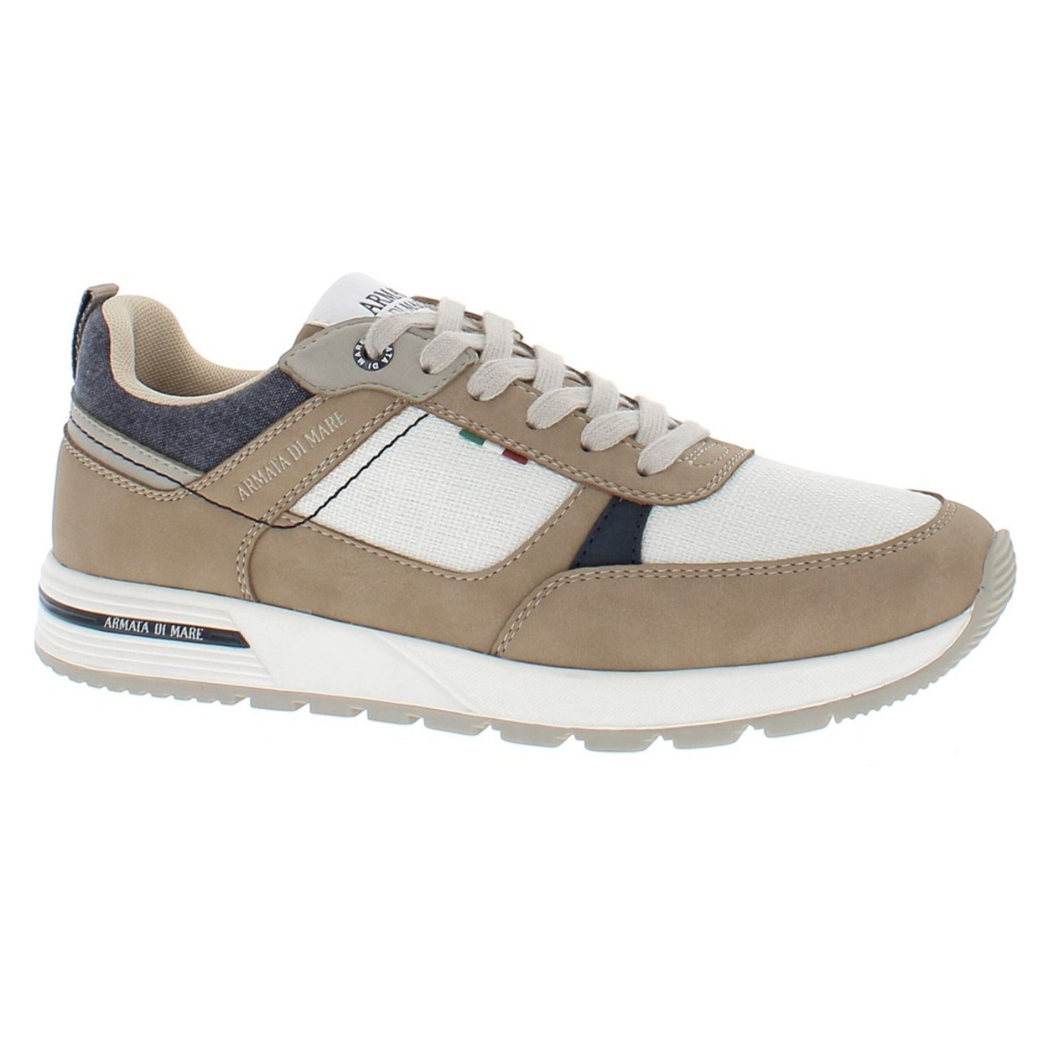 Armata di Mare Scarpe Uomo Sneakers Casual Stringate con Soletta Rimovibile in Memory Foam AMU S25L702 Beige