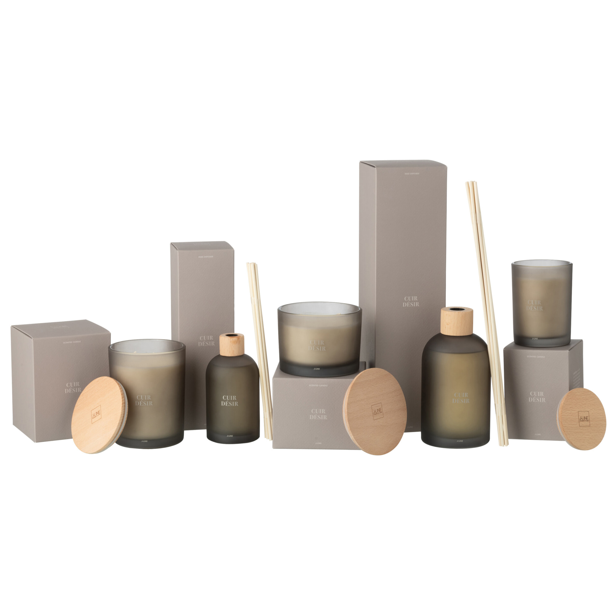 J-Line bâtonnets parfumés Accords Essentiels - Cuir Désir - brun - 550 ml