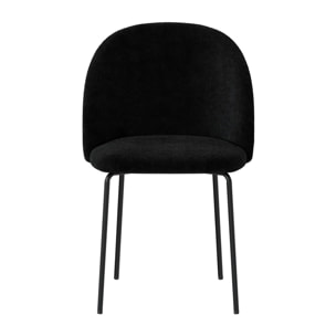 Lot de 2 chaises en tissu bouclette noir - Karl