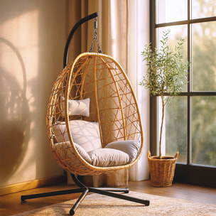 Fauteuil suspendu effet rotin LIMA