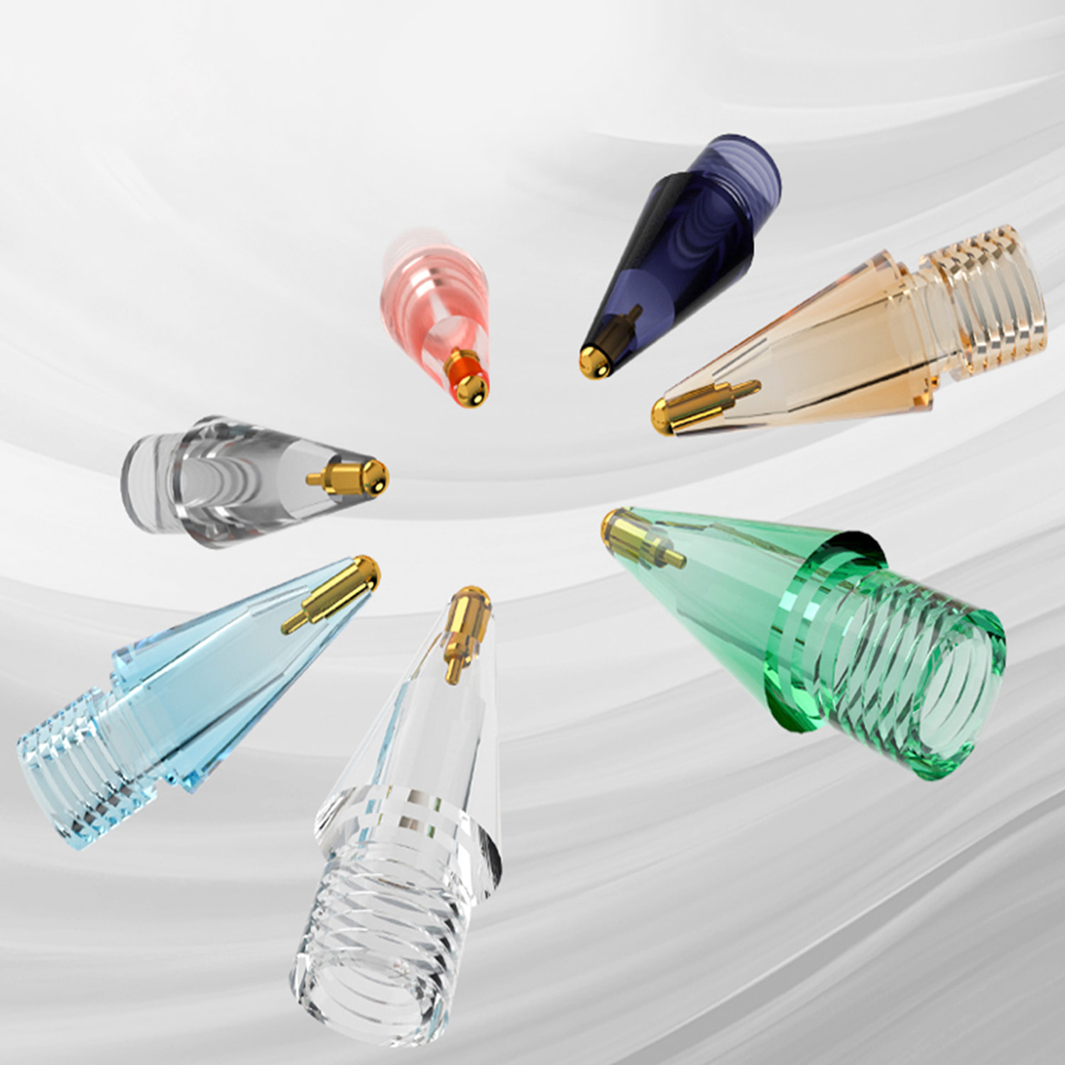 Ricambio punta in metallo per Pencil iPad generazione 1 e 2. Trasparente. Colori casuali.