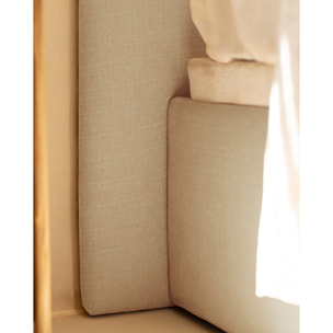 Lit coffre en ton gris clair pour les sommiers en différentes tailles