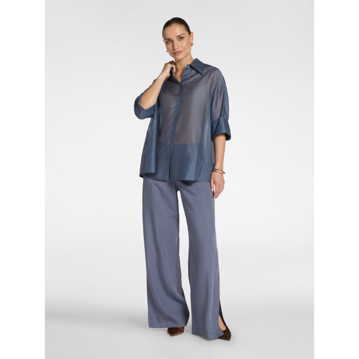 Elena Mirò - Pantalones palazzo de lyocell - Gris