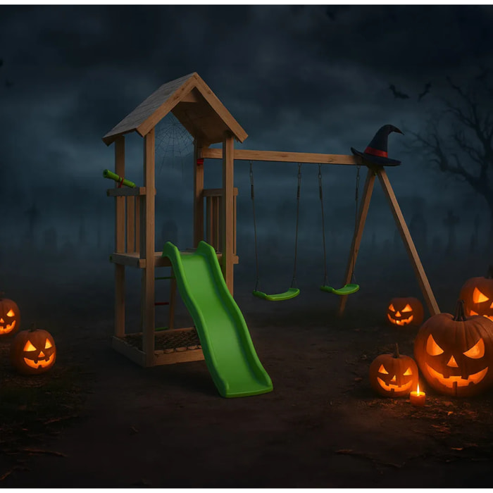 Aire de jeux bois 1,90 m EASY XPLORER - 6 enfants