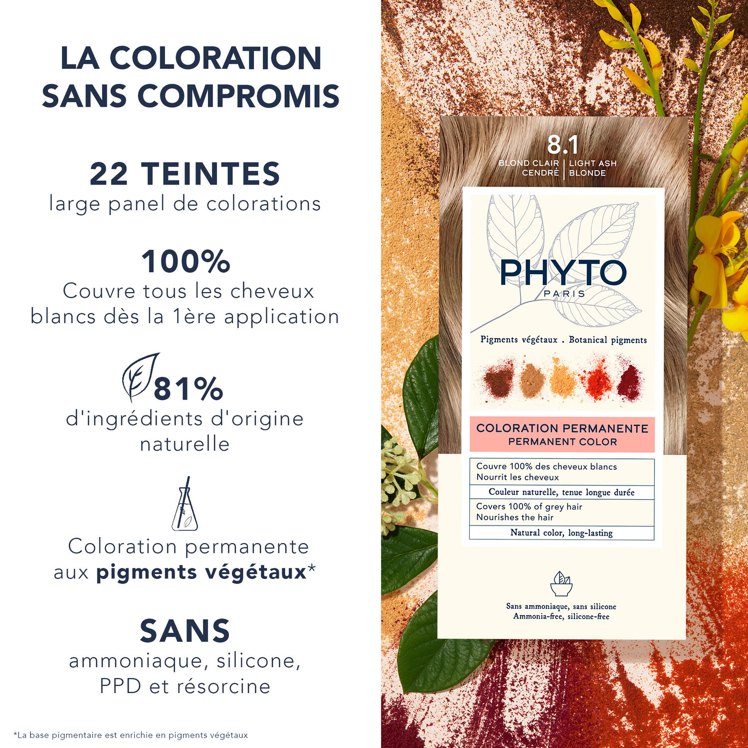 Kit Coloration - Coloration Permanente 8.1 Blond Clair Cendré