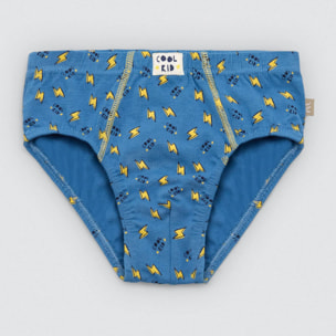 Confezione da 2 slip in cotone per bambini con stampa di un fulmine e di un cane
