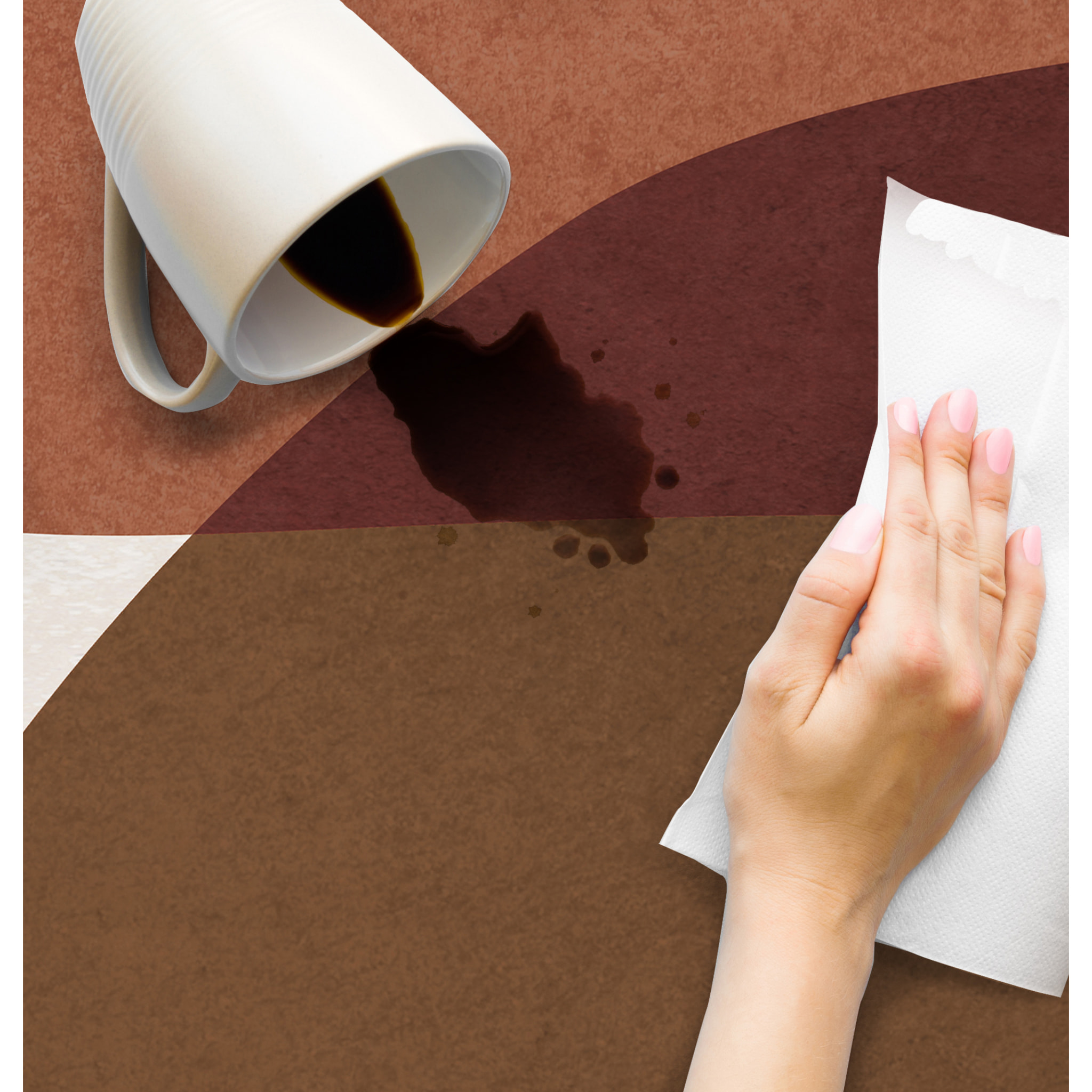 Alfombra de vinilo Galaxia marrón 100x133 cm -PVC antideslizante, vinilica para cocina o salón, lavable, estilo abstracto