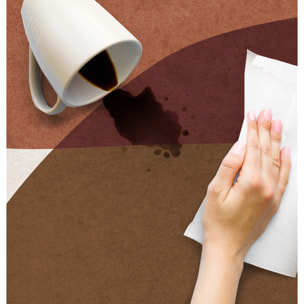 Alfombra de vinilo Galaxia marrón 100x133 cm -PVC antideslizante, vinilica para cocina o salón, lavable, estilo abstracto