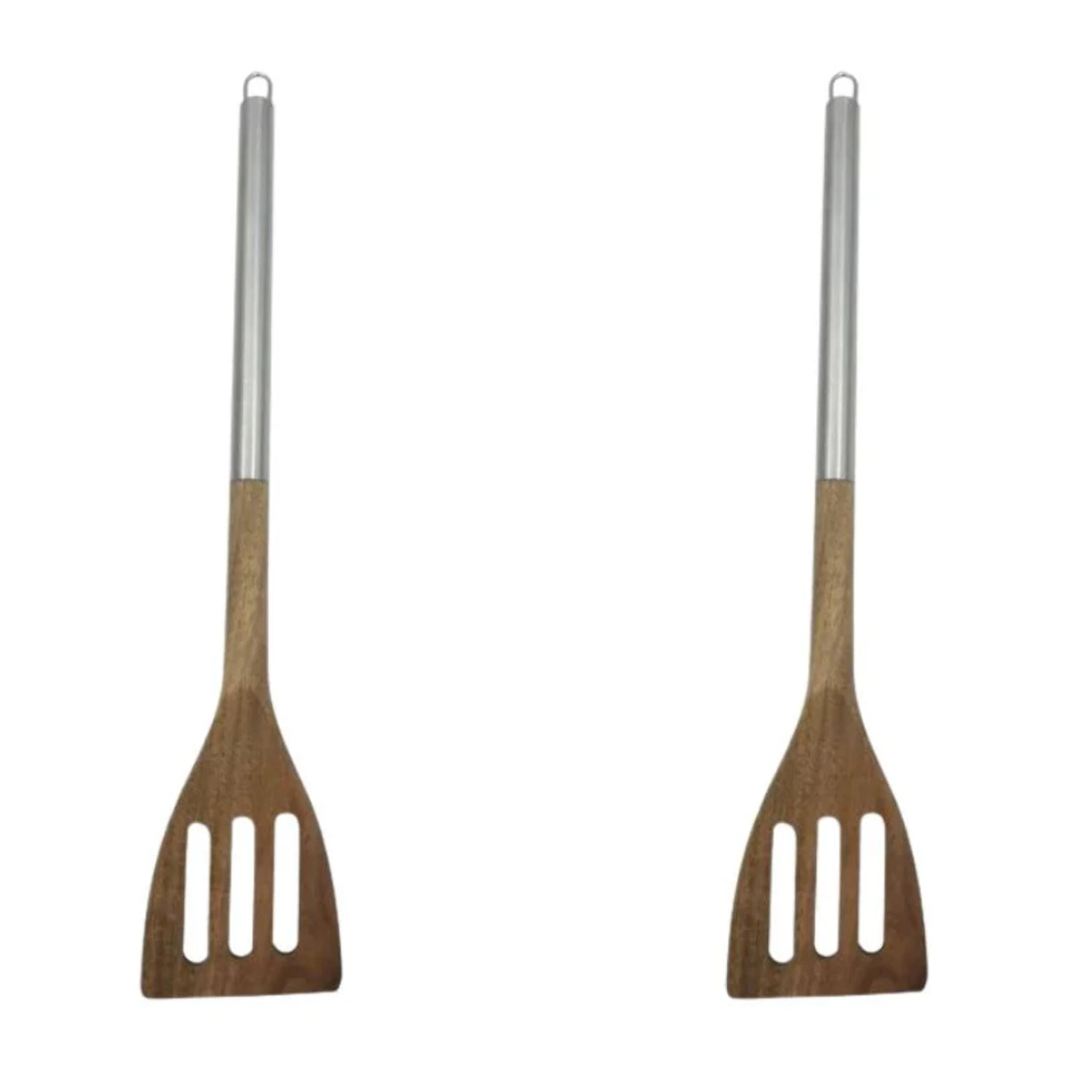 Ensemble de 2 Spatules de cuisine ajourée en bois d'acacia 35 cm Fackelmann Synthesis