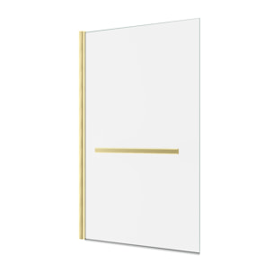 Pare baignoire Pivotant avec Porte-Serviette 85x150cm - Or Doré Brossé - Verre 6mm - TSHAPE GOLDY