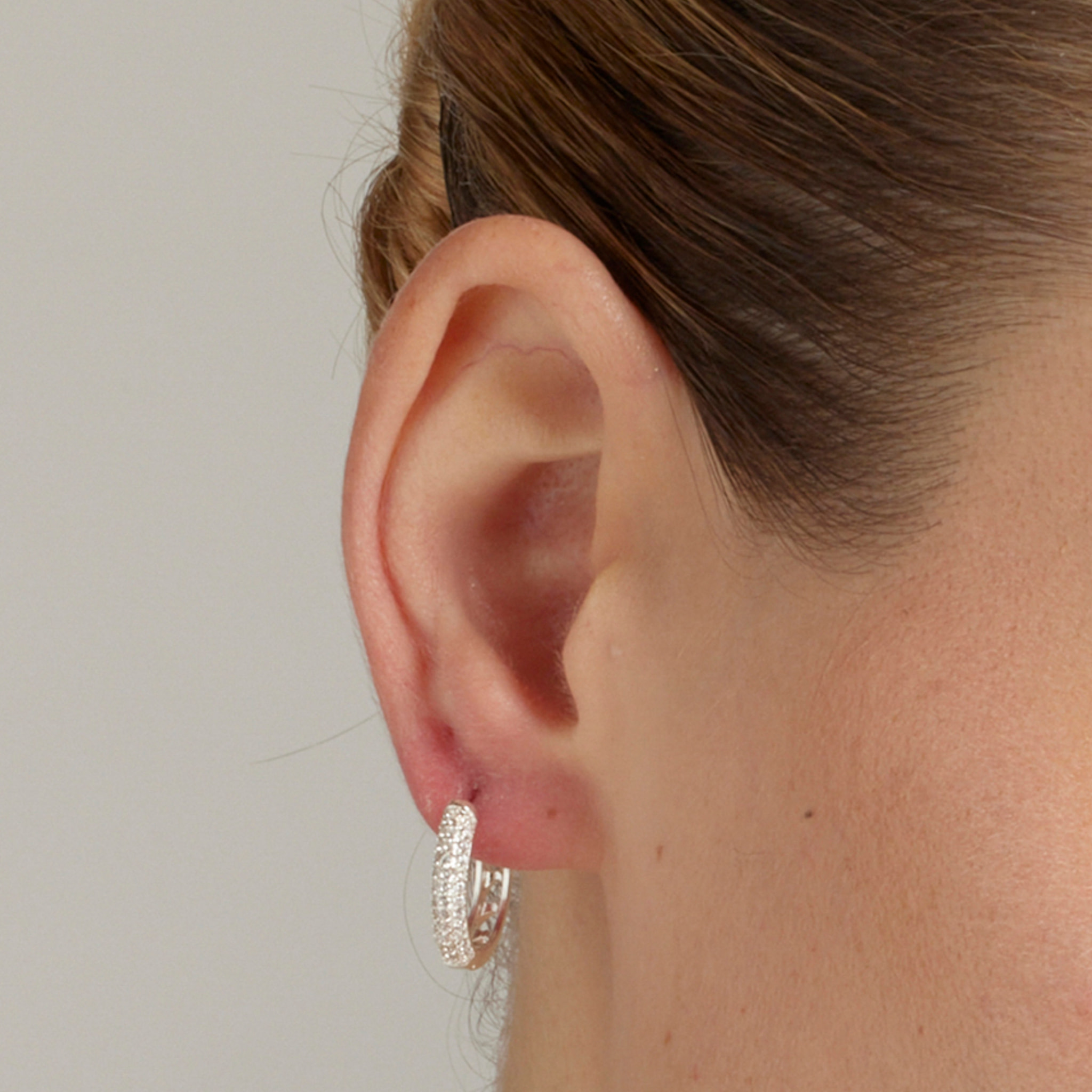 Pendientes con Circonita Brillante acabado plata