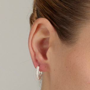 Pendientes con Circonita Brillante acabado plata