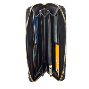 Avegno portafoglio donna, in vera pelle scamosciata con stampa animale leopardata lucida.