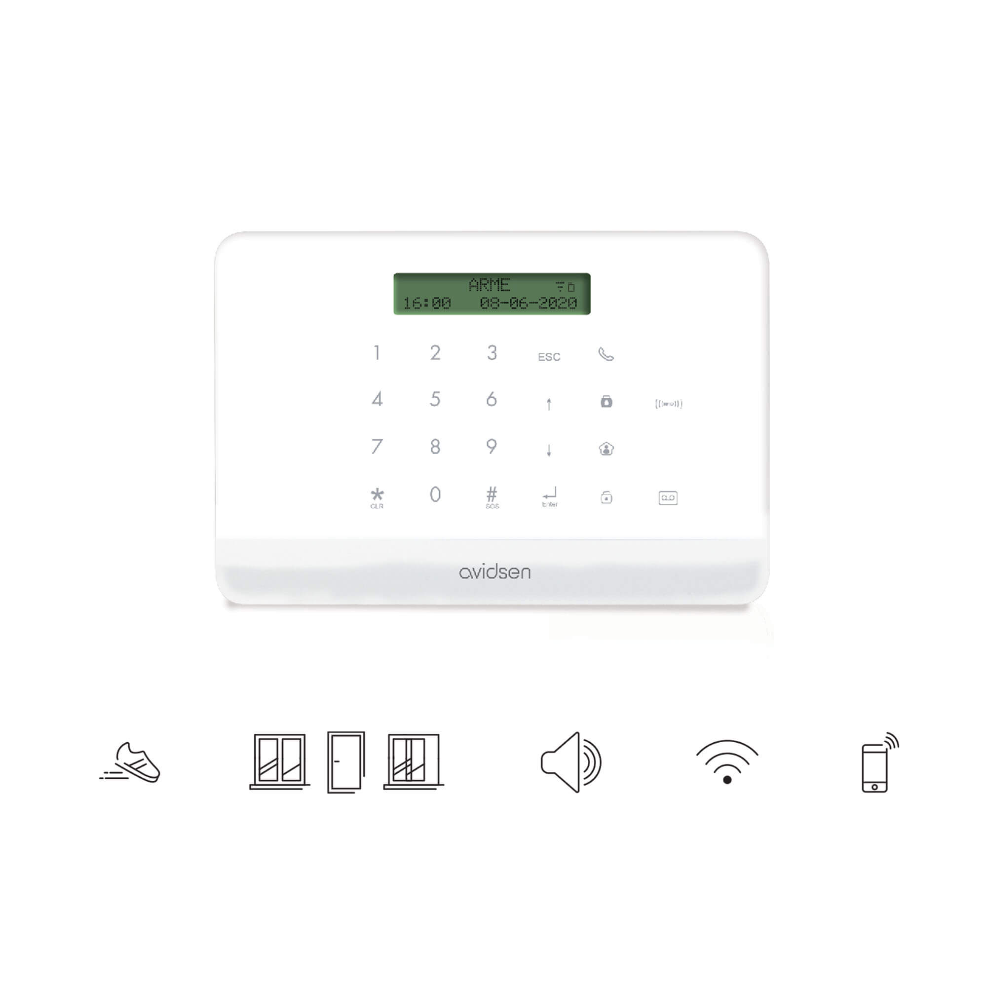 Kit de protection alarme connectée sans fil détecteurs mouvement/ouverture HomeSecure - Avidsen - 127055