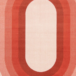 Tapis motif géométrique ovale dégradé, style rétro 70's