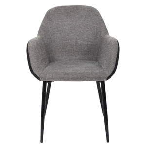 Fauteuil Memphis Gris Et Noir - Lot De 2