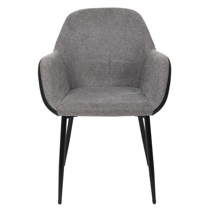Fauteuil Memphis Gris Et Noir - Lot De 2
