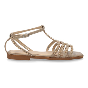 Sandalias planas de mujer, comodas y elegantes, diseño moderno con adornos brillantes