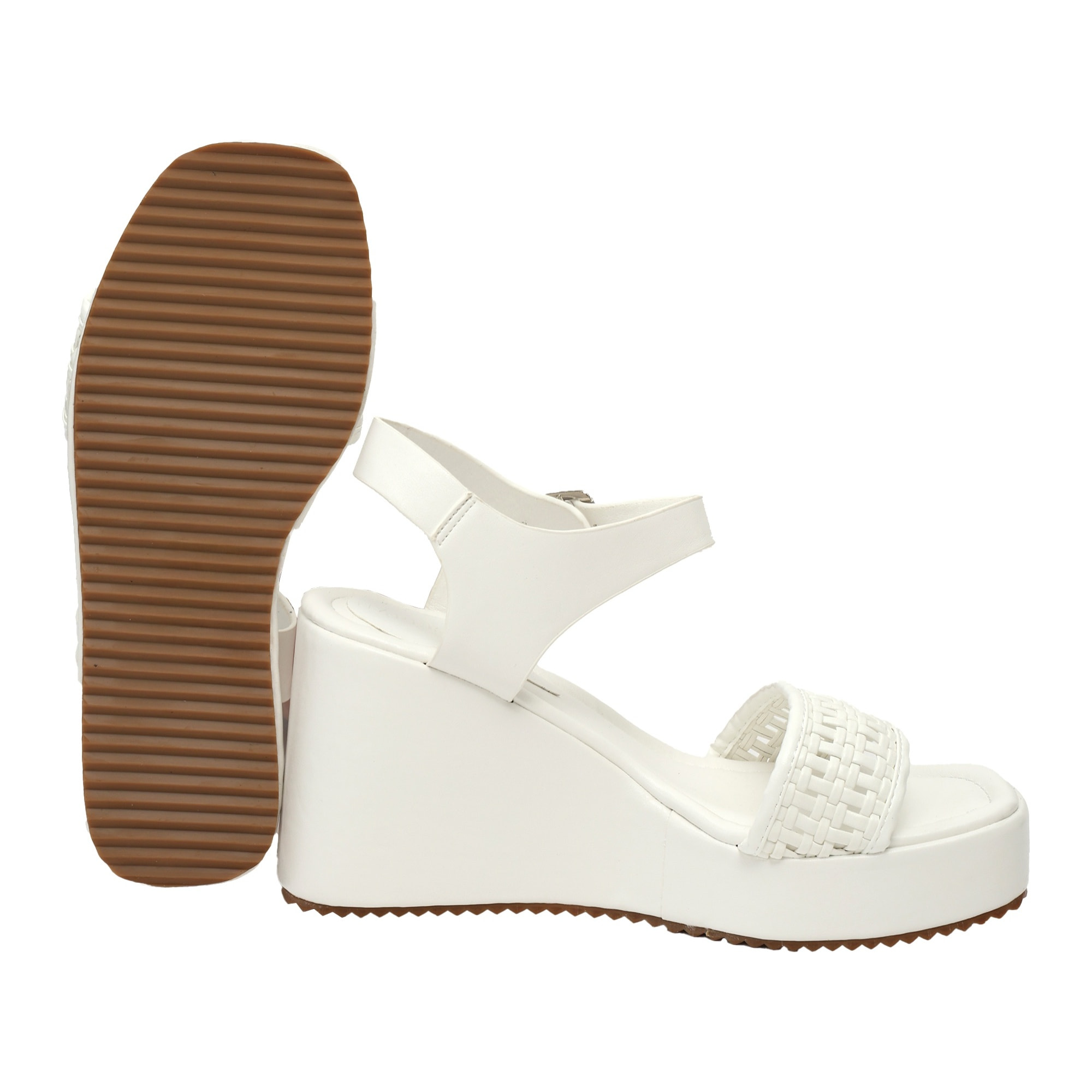 Sandali zeppa - tacco 9,50 cm - plateaux 3,0 cm