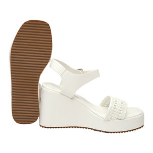 Sandali zeppa - tacco 9,50 cm - plateaux 3,0 cm