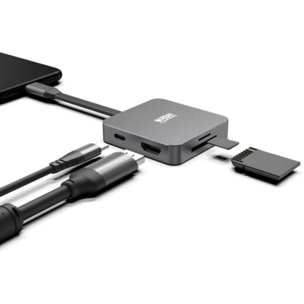 Hub USB C URBAN FACTORY USB-C / Multiports 5 en 1 / 100W