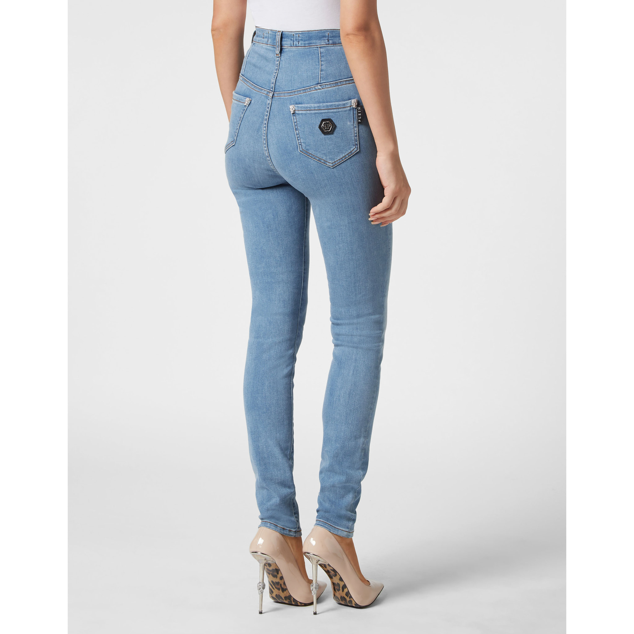 PHILIPP PLEIN Jegging de cintura alta SKULL