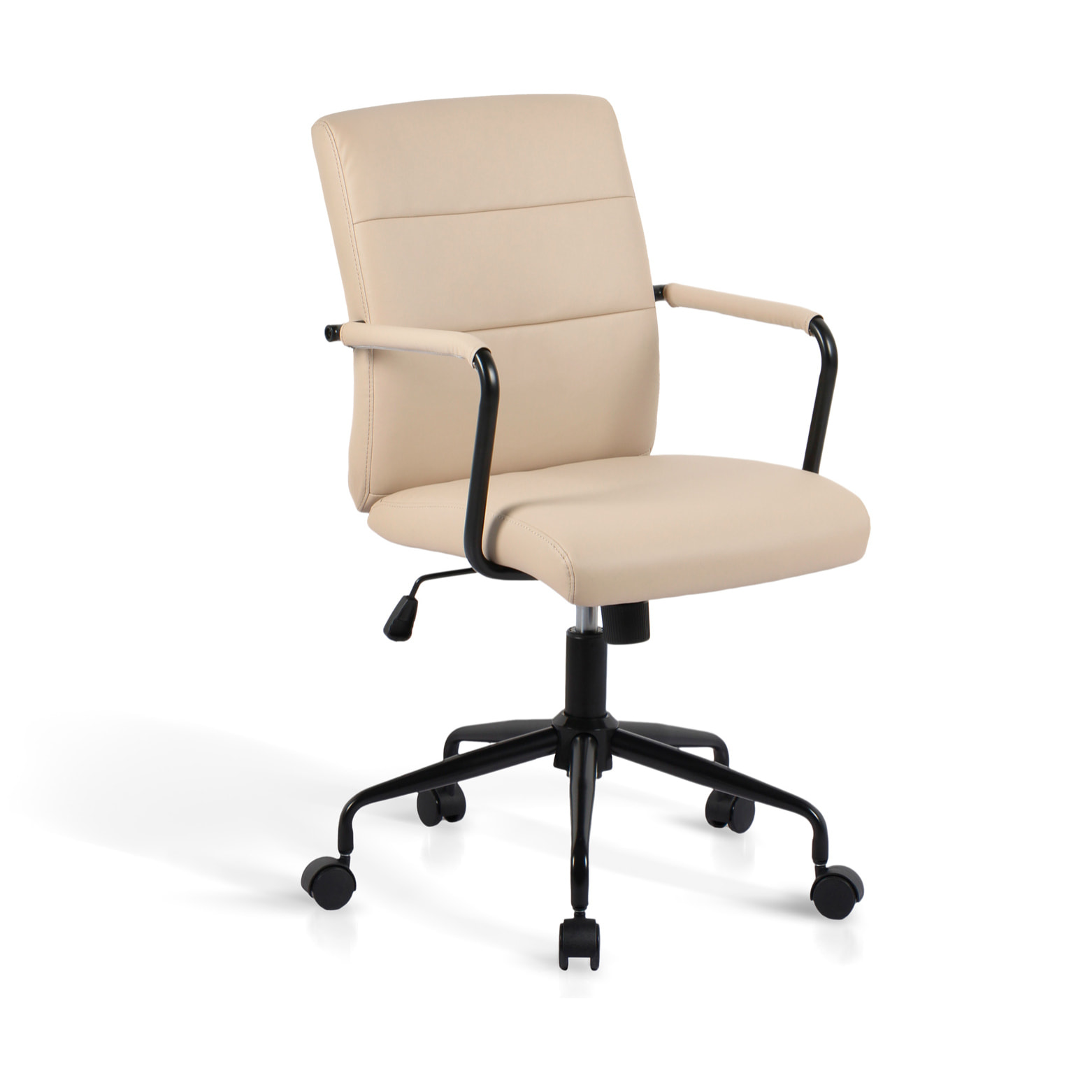 Silla de estudio Oli polipiel beige 99x64x70 cm
