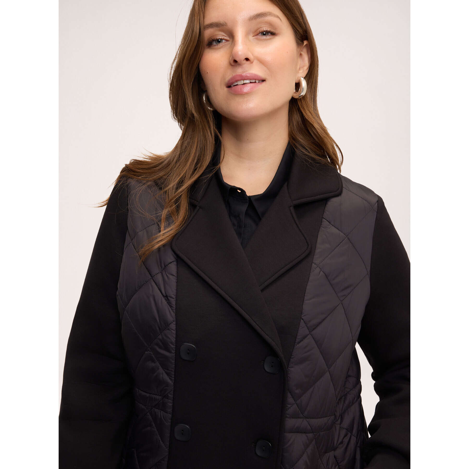 Fiorella Rubino - Piumino trench doppio petto - Nero