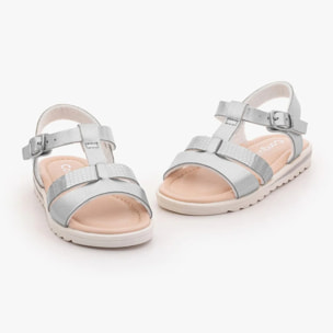 Sandalias de Niña Metalizado Plata