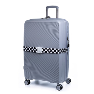 Kit de seguridad de equipaje: correa para equipaje, candado e identificador de maletas. Diseño love.