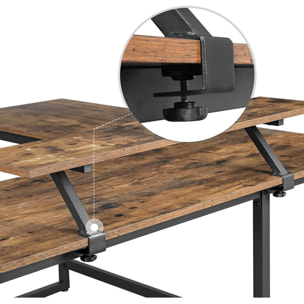 Scrivania angolare a L in stile industriale con supporto monitor