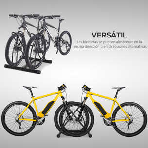 Soporte de Estacionamiento para 2 Bicicletas Portátil Acero 60x54x57 cm Negro