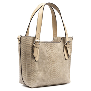 Borsa tote donna Arezzo in vera pelle scamosciata con incisione Snake